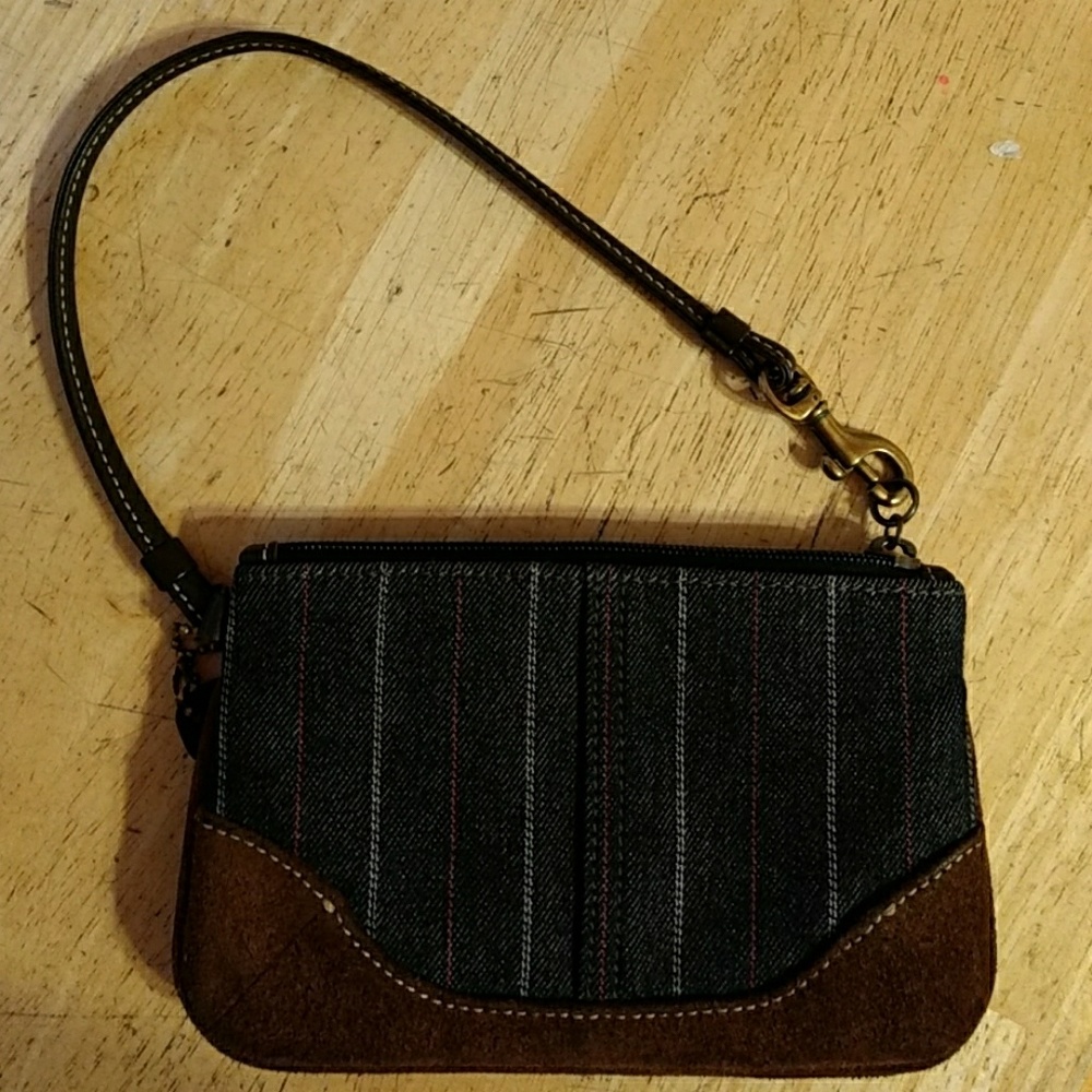 Coach Denim and Leather wristlet